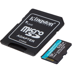 Tarjeta de Memoria Kingston CANVAS Go! Plus 512GB microSD XC con Adaptador/ Clase 10/ 200MBs