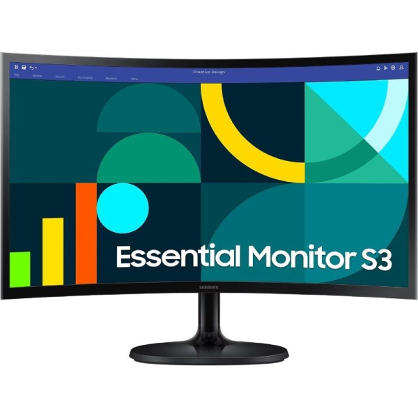 Monitor Curvo Samsung Essential Monitor S3 S36GD S24D364GAU/ 24'/ Full HD/ Negro