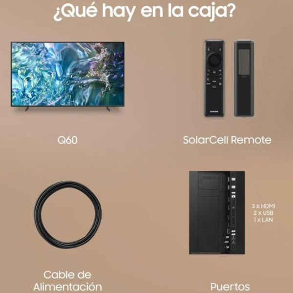 Televisor Samsung QLED Q60D TQ55Q60DAU 55'/ Ultra HD 4K/ Smart TV/ WiFi