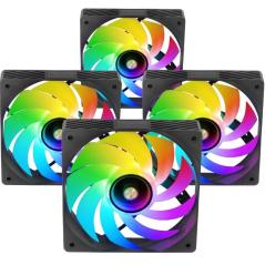 Pack 4 Ventiladores Mars Gaming MF-SI4KIT/ 12cm + HUB + Mando a Distancia/ ARGB