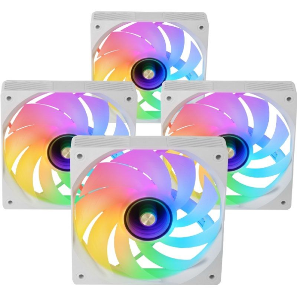 Pack 4 Ventiladores Mars Gaming MF-SI4KIT/ 12cm + HUB + Mando a Distancia/ ARGB/ Blancos