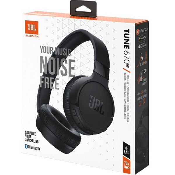Auriculares Inalámbricos JBL Tune 670NC/ con Micrófono/ Bluetooth/ Negro