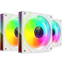 Pack 3 Ventiladores Mars Gaming MF-3DPROKIT/ 12cm + HUB + Mando a Distancia/ ARGB/ Blanco