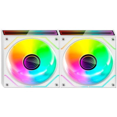 Pack 2 Ventiladores Mars Gaming MF-3DPROX2/ 12cm/ ARGB/ Blancos