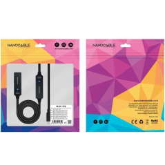 Cable Alargador USB Tipo-C 3.2 con Amplificador Nanocable 10.01.1312/ USB Tipo-C Macho - USB Tipo-C Hembra/ 10m/ Negro