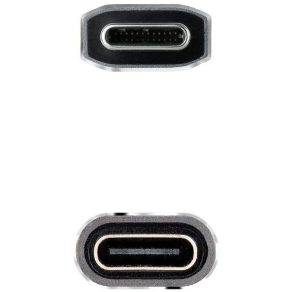 Cable Alargador USB Tipo-C 3.2 Nanocable 10.01.4500-COMB/ USB Tipo-C Macho - USB Tipo-C Hembra/ 50cm/ Negro
