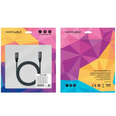 Cable Alargador USB Tipo-C 3.2 Nanocable 10.01.4500-COMB/ USB Tipo-C Macho - USB Tipo-C Hembra/ 50cm/ Negro