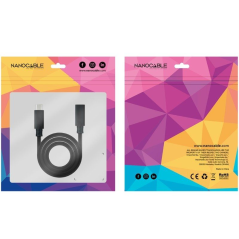 Cable Alargador USB Tipo-C 3.2 Nanocable 10.01.4501-L150/ USB Tipo-C Macho - USB Tipo-C Hembra/ 1.5m/ Negro