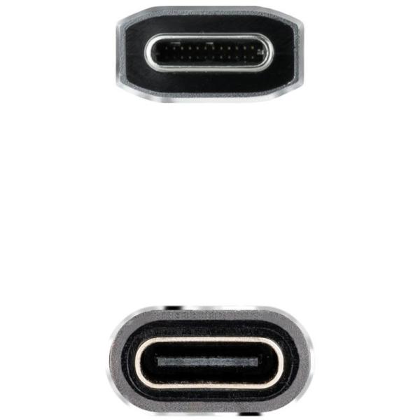 Cable Alargador USB Tipo-C 3.2 Nanocable 10.01.4501-L150-COMB/ USB Tipo-C Macho - USB Tipo-C Hembra/ 1.5m/ Negro