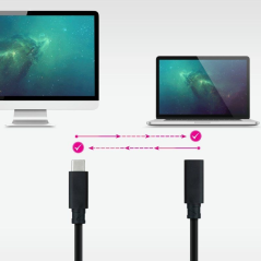 Cable Alargador USB Tipo-C 3.2 Nanocable 10.01.4502/ USB Tipo-C Macho - USB Tipo-C Hembra/ 2m/ Negro