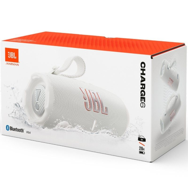 Altavoz con Bluetooth JBL Charge 6/ 45W/ 1.0/ Blanco