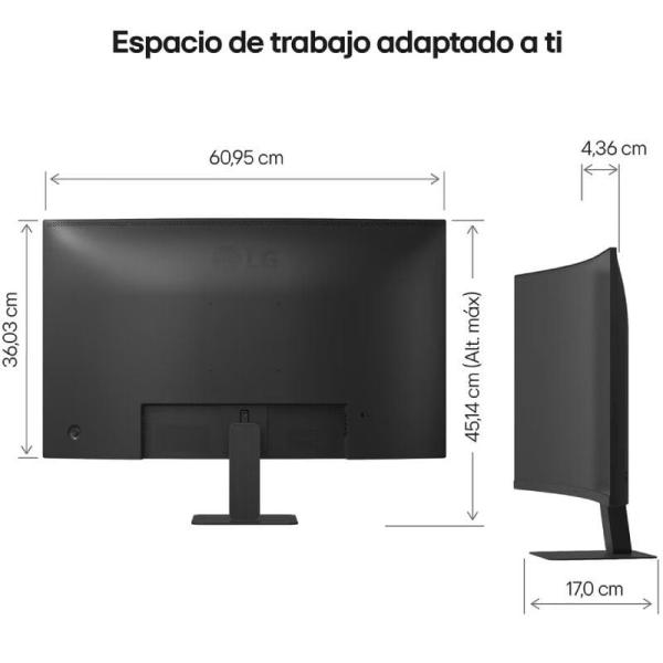 Monitor Curvo LG 27U421A-B 27'/ Full HD/ Negro