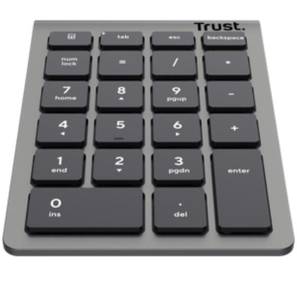 Teclado Numérico Inalámbrico Trust Xalas Wireless/ Plata