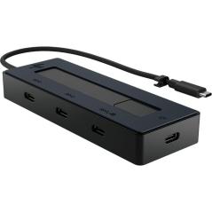 Docking USB Tipo-C HP 6G843AA/ 3xUSB Tipo-C/ 1xUSB Tipo-C PD/ Negro y Azul
