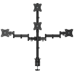 Soporte de Mesa para 4 Monitores y TV Aisens DT27TSR-379/ Giratorio/ Inclinable/ hasta 8kg