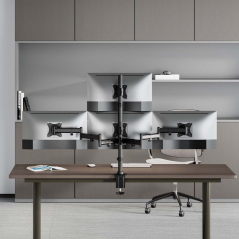 Soporte de Mesa para 4 Monitores y TV Aisens DT27TSR-379/ Giratorio/ Inclinable/ hasta 8kg