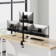 Soporte de Mesa para 4 Monitores y TV Aisens DT27TSR-379/ Giratorio/ Inclinable/ hasta 8kg