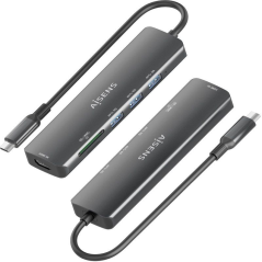 Docking USB Tipo-C Aisens ASUC-6P024-GR/ 1xHDMI/ 3xUSB/ 1xLector Tarjetas/ Gris