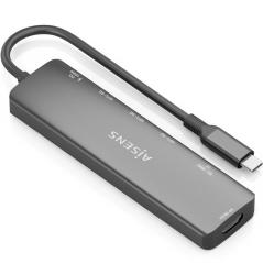 Docking USB Tipo-C Aisens ASUC-7P025-GR/ 1xHDMI/ 3xUSB/ 1xUSB Tipo-C PD/ 1xLector Tarjetas/ Gris
