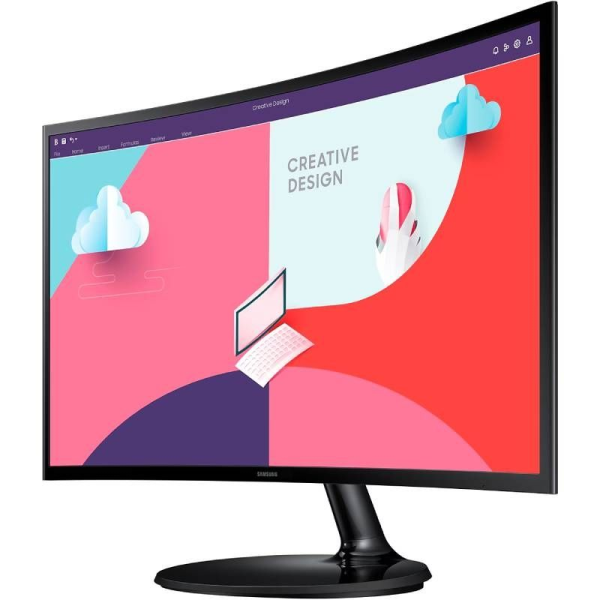 Monitor Profesional Curvo Samsung Essential Monitor S3 S36C S27C360EAU/ 27'/ Full HD/ Negro