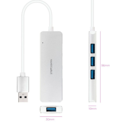 Hub USB 3.0 Nanocable 10.16.4602/ 4xUSB/ Gris