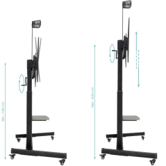 Soporte de Suelo Inclinable con Ruedas TooQ FS20406HM-B para TV de 60-100'/ hasta 120kg