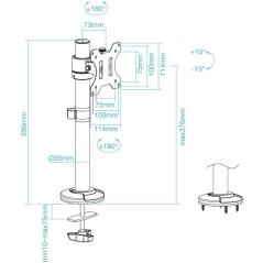 Soporte de Mesa para Monitor TooQ DB1131TN-B/ Giratorio/ Inclinable/ hasta 8kg