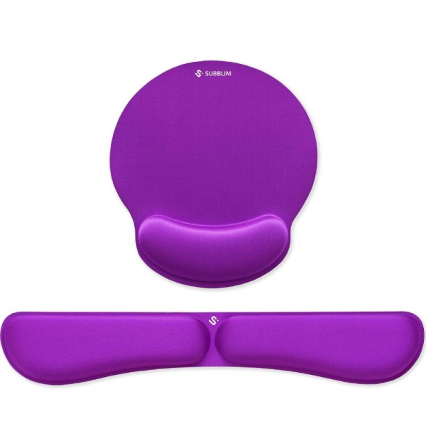 Pack de Reposamuñecas y Alfombrilla Ergonómica Subblim Ergo MemoryFlex/ Purpura