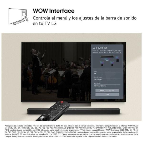 Barra de Sonido con Bluetooth LG S40T/ 300W/ 2.1