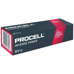 Pack de 10 Pilas Duracell Procell Intense Power DURINTLR61C10/ 9V/ Alcalinas