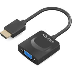 Conversor Aisens A122-0947/ HDMI Macho - SVGA Hembra/ 15cm/ Negro