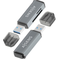 Lector de Tarjetas Externo Aisens ASCR-2A09-GR/ USB 3.1