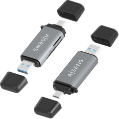 Lector de Tarjetas Externo Aisens ASCR-2AC11-GR/ USB 3.1