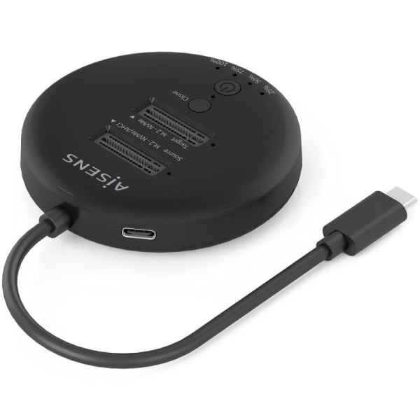 Dock USB 3.2 Gen2 Tipo-C para SSD M.2 NVMe Aisens ASDS-2M2N05-BK/ Gris