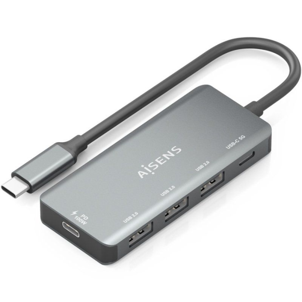 Hub USB Tipo-C Aisens A109-0945/ 3xUSB/ 1xUSB Tipo-C/ 1xUSB Tipo-C PD/ Gris Hub USB Tipo-C Aisens A109-0945/ 3xUSB/ 1xUSB Tipo-C/ 1xUSB Tipo-C PD/ Gris