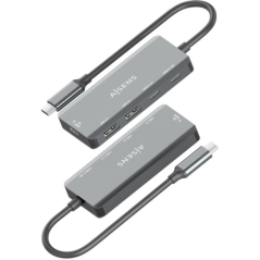 Hub USB Tipo-C Aisens A109-0946/ 2xUSB/ 2xUSB Tipo-C/ 1xUSB Tipo-C PD/ Gris