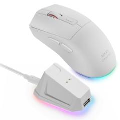 Ratón Gaming Inalámbrico Mars Gaming MM-T3/ Batería recargable/ Hasta 14400 DPI/ Blanco