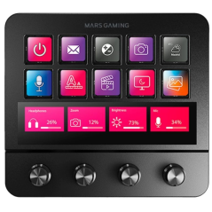 Stream Deck Mars Gaming MSD-PRO/ 10 Teclas LCD + 4 Diales Personalizables/ Negro