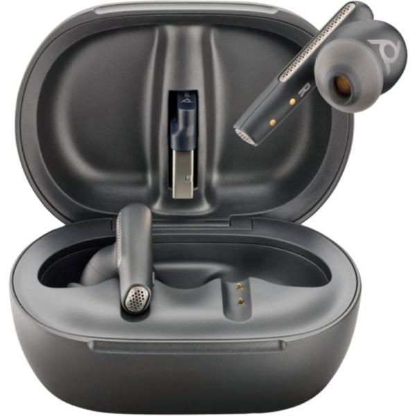 Auriculares Bluetooth Poly Voyager Free 60+ UC M con estuche de carga + Adaptador BT700/ Autonomía 10h/ Negros
