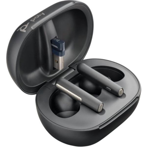 Auriculares Bluetooth Poly Voyager Free 60+ UC M con estuche de carga + Adaptador BT700/ Autonomía 10h/ Negros