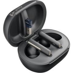 Auriculares Bluetooth Poly Voyager Free 60+ UC M con estuche de carga + Adaptador BT700/ Autonomía 10h/ Negros