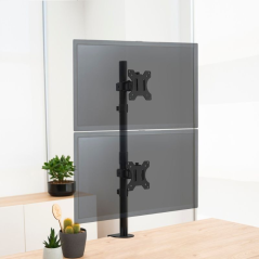Soporte de Mesa para 2 Monitores TooQ DB1233TNV-B/ Giratorio/ Inclinable/ hasta 8kg