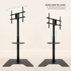 Soporte de Suelo Rotatorio/Ajustable TooQ FS2284M-B para TV de 37-70'/ hasta 70kg