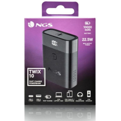 Powerbank 10000mAh NGS TWIX10/ 22.5W/ Negra