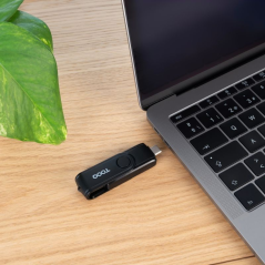Lector de Tarjetas Externo TooQ TQR-3003B/ USB 2.0 y USB Tipo-C