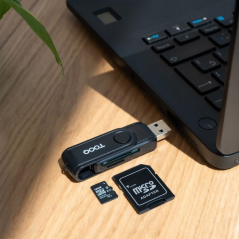 Lector de Tarjetas Externo TooQ TQR-3003B/ USB 2.0 y USB Tipo-C