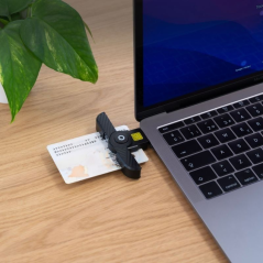 Lector de DNI y Tarjetas TooQ TQR-3011B/ USB Tipo-C/ Negro