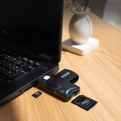 Lector de DNI, Tarjetas Inteligentes, SD y MicroSD TooQ TQR-3012B/ USB 2.0/ Negro