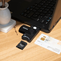 Lector de DNI, Tarjetas Inteligentes, SD y MicroSD TooQ TQR-3012B/ USB 2.0/ Negro