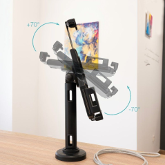 Soporte de Mesa/Pared para Smartphone/Tablet TooQ TQTDS0812/ Antirrobo/ Negro